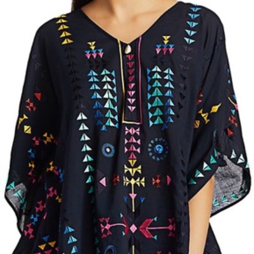Figue Ritika Half-Sleeve Embroidered Kaftan Top - Picture 7 of 8